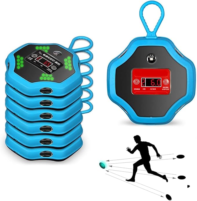 Speed Agile Reaction Lights, Reaction Training Lights Set with Buzzer and 27 Training Modes, TPU Material and Durable Drop-Proof, Display Training Data, for Fitness, Training Speed Agility