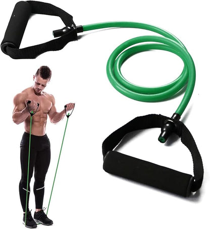 Resistance Bands with Handles, Single Resistance Ban-ds with Handles for Working Out Women and Men, Elastic Bands Workout Ban-ds for Strength Training Muscle Fitness, Pilates