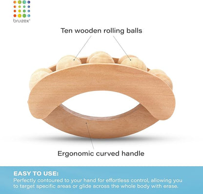 Wood Therapy Massage Tool | Lymphatic Drainage Massager | Cellulite, Fascia, Leg, Back & Thigh Muscle Roller for Post Liposuction & Fibrosis Treatment | Surgery Recovery 360 Lipo| Tummy Tuck & BBL