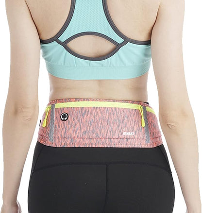 USHAKE Slim Running Belt, Workout Fanny Pack for Men Women,Exercise Waist Pack for Apple iPhone Holder, Runner Belt for Running Walking Cycling Camping Gym