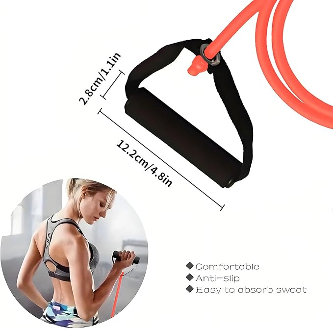 Premium Exercise Bands Resistance Bands Set with Handles & Door Anchor - Perfect Stretch Rope for Home Workouts, Ideal for Fitness Enthusiasts & Home Gym