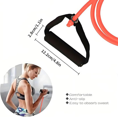Premium Exercise Bands Resistance Bands Set with Handles & Door Anchor - Perfect Stretch Rope for Home Workouts, Ideal for Fitness Enthusiasts & Home Gym