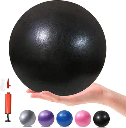 6 Inch Exercise Pilates Mini Yoga Balls Barre for Home Stability Squishy Training Physical Therapy Improves Balance Core Strength Comes with Pump(Black, 6 Inch)