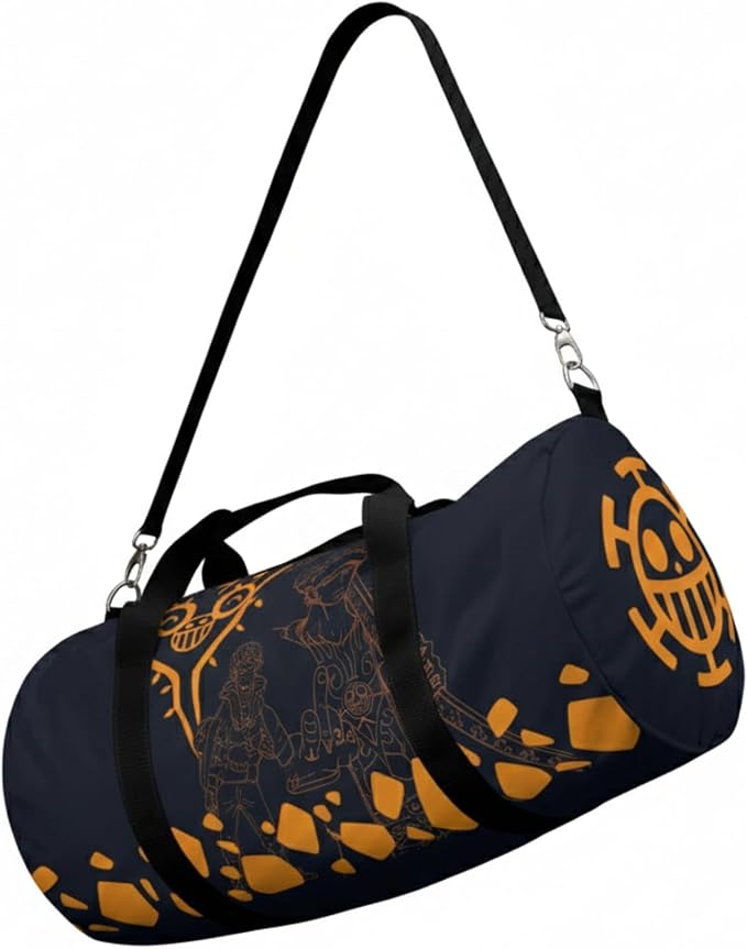 Anime Gym Bag for Women Men - Large Capacity Waterproof Workout Fitness Travel Sports Bags Fashion Street Camping ExpandaCLe Carry On Duffle Bag For Couple (Black OP) PTY