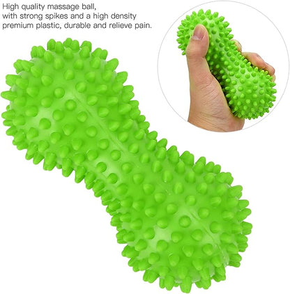 PVC Peanut Massage Ball, Peanut Massage Roller, Spiky Massage Ball, Yoga Spike Ball for Muscle Hand Planta Pedis Relaxation (Green)