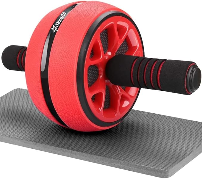 Yes4All Ab Roller with Knee Mat, Ab Wheel for Muscle Training, Core Training, Exercise Roller for Home and Gym