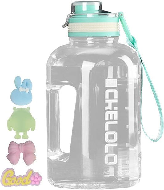 75 Oz Gym Water Bottle, Bpa Free Clear Plastic Water Bottle with Time Marker,Wide Mouth Reusable Large Plastic Water Bottles for Gym Home Hiking Outdoors Workout Camping Sports Travel