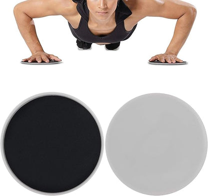 2pcs Discs Slider, Fitness Disc Slides Exercise Sliding Plate Sliding Discs Fitness Core Slider Workout for Gym, Home, Yoga, Pilates(Grey)