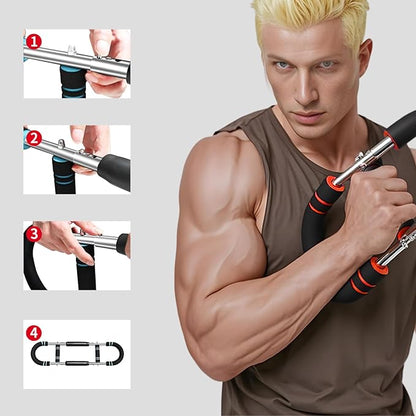 Twister Arm Trainer for Men 5 Level Resistance (45-110 lbs) Chest Workout Equipment for Women Exerciser Bar Biceps Triceps Forearm Abdominal Thigh Back Muscle Exerciser