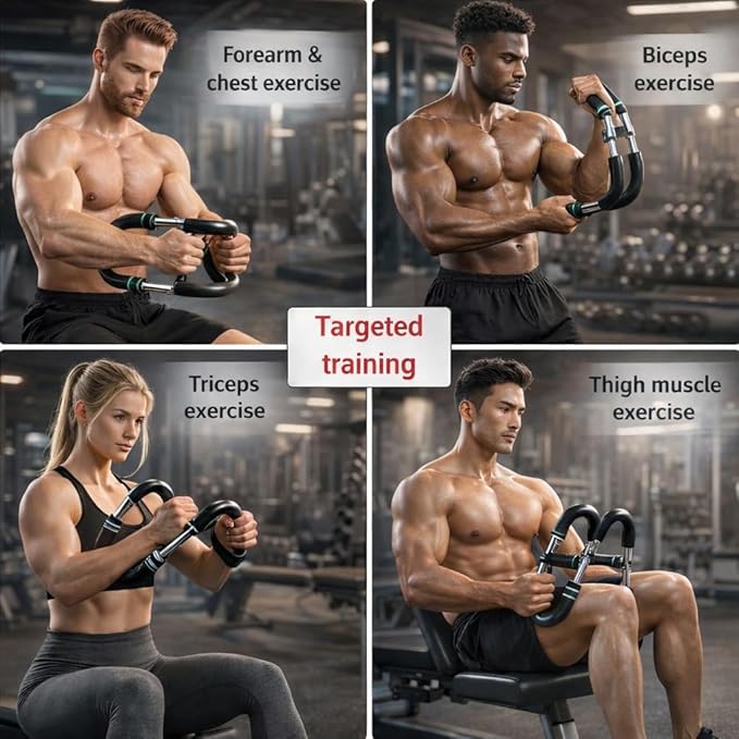6-in-1 Upper Body Workout Equipment Set – Twister Arm Trainer, Grip Strengthener, Forearm Trainer, Chest Expander, Hand Gripper & Finger Strengthener for Home Strength Training forearm strengthener