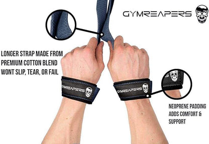 Gymreapers Lifting Wrist Straps for Weightlifting, Bodybuilding, Powerlifting, Strength Training, & Deadlifts - Padded Neoprene with 18 inch Cotton