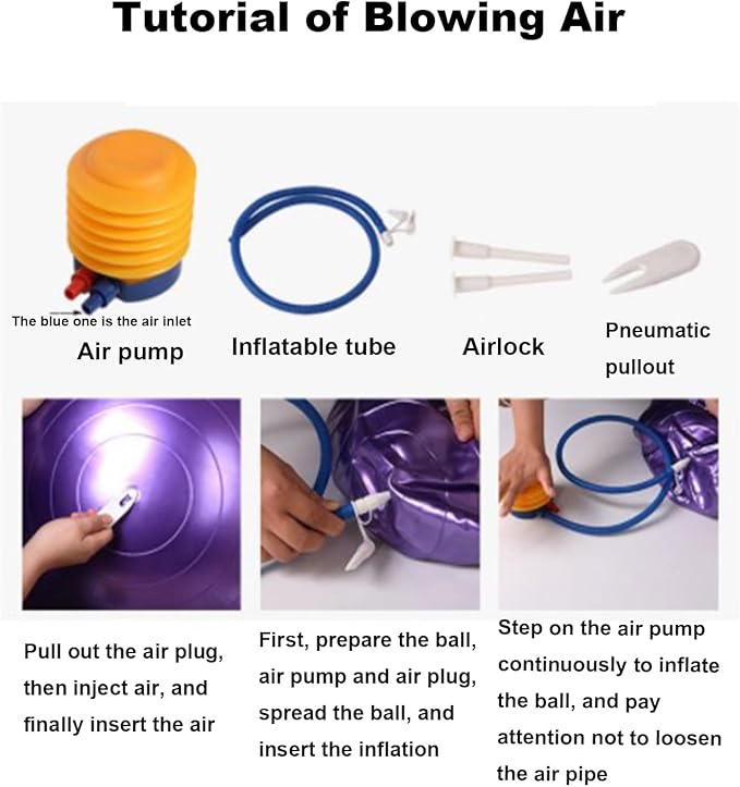 Exercise Ball, Explosion-Proof Yoga Balance Ball(25in /65cm) with Pump, Heavy Duty Swiss Ball for Fitness, Pregnancy, Balance & Physical Therapy, Fitness in Home/Gym/Office