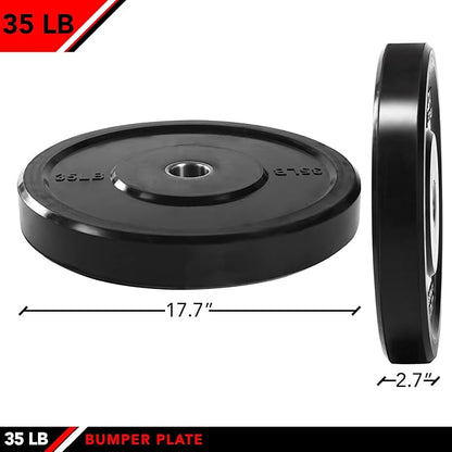 JFIT Olympic 2 Inch Grip Plates and Bumper Plates for Barbell - Single Weights or Sets of 2 (Muliple Weights)