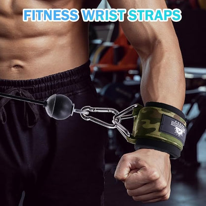 Wrist Cuffs for Cable Machines – Padded & Adjustable Straps for Lateral Raises, Tricep Pushdowns & Strength Training