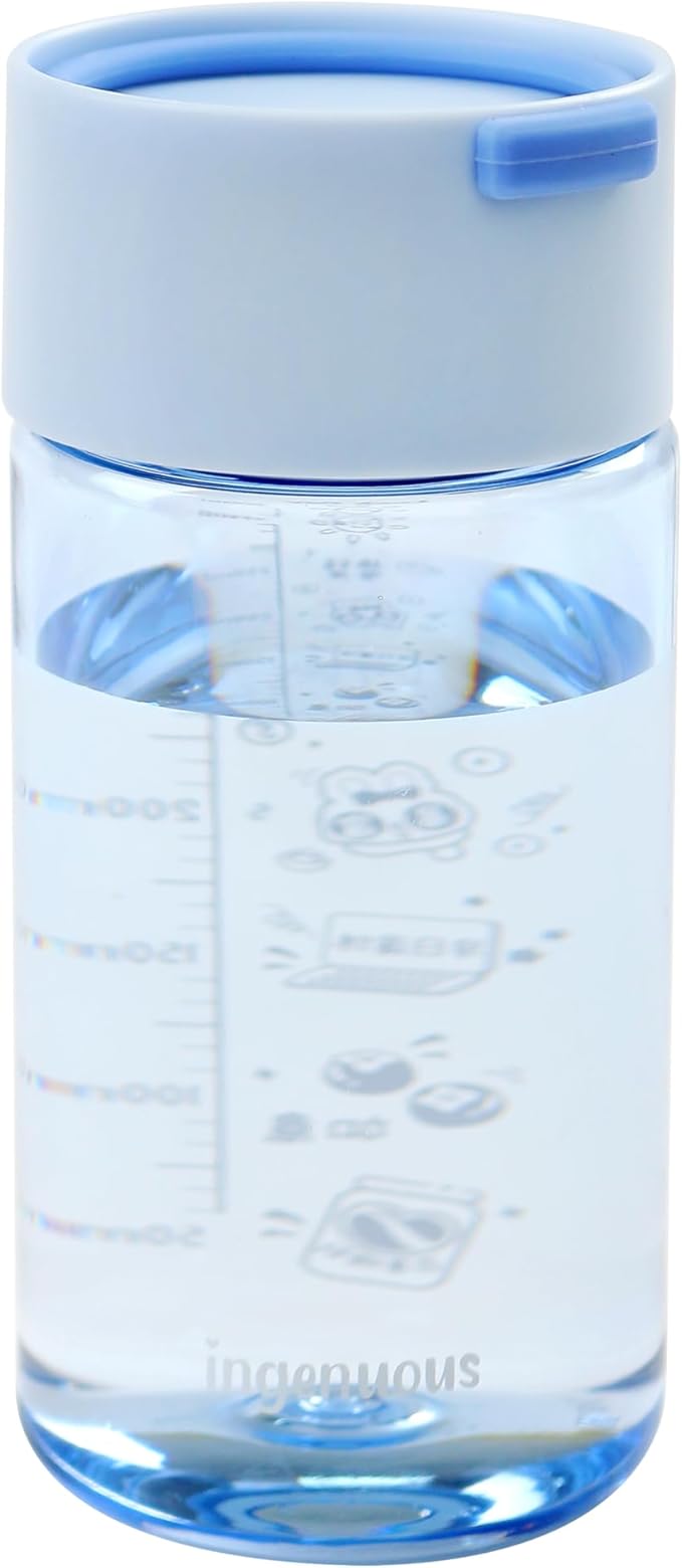 9 oz Tritan Colored Water Bottle,Infuser Small Water Bottle,Lightweight,Resuable,Leak Proof,Wide Opening,Cute and Clear(Light Blue)