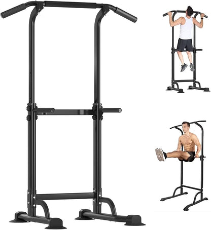 Power Tower Pull Up Bar for Home Gym, Multi Functional Pull Up Bar Stand Dip Bar Station, Adjustable Height Workout Dip Station Strength Training Fitness Equipment