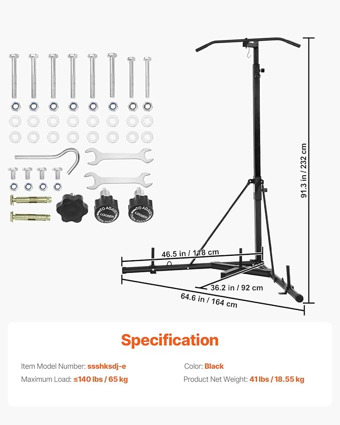 VEVOR 2 in 1 Punching Bag Stand, Steel Heavy Duty Workout Equipment,Freestanding Sandbag Rack,for Home Gym Fitness