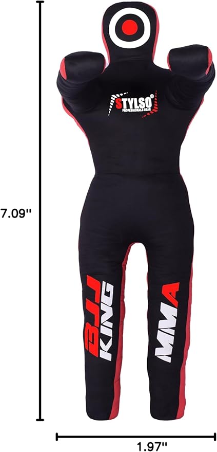 Unfilled Grappling Dummy – Adult Life Size Wrestling & BJJ Training Dummy, MMA Jiu Jitsu Judo Takedown & Throwing Practice, Heavy-Duty Triple-Stitched Canvas Submission Dummy
