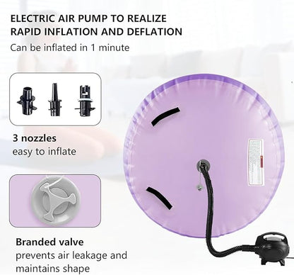 Air Roller Gymnastics Barrel Inflatable Tumbling Roller Air Mat, Air Barrel Gymnastics Tumble Track Mat with Pump for Backhandspring/Training Cheerleading/Yoga/Home and Outdoor Use