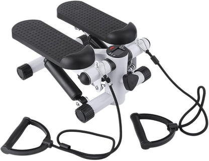 Lightweight Portable Air Stepper Climber Exercise Fitness Thigh Machine with DVD Resistant Cord for Home Workout Gym (White)