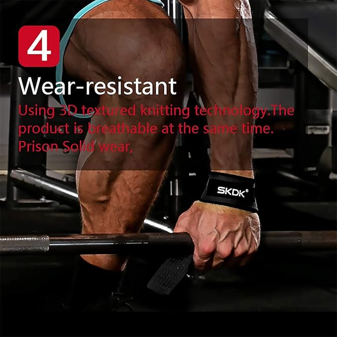 SKDK Lifting Straps Strength Training Women Bodybuilding, Lifting Straps Gym Deadlift, Deadlift Straps with Neoprene Padded Wrist, Non-Slip Silicone, for Weightlifting, Bodybuilding, Xfit, Strength