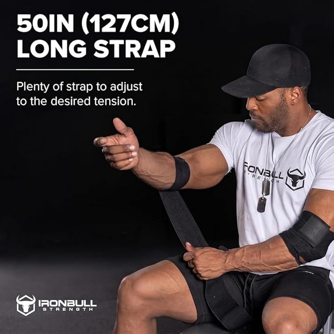 Elbow Wraps for Weightlifting (1 Pair) - 50" Elastic Elbow Braces for Weight Lifting - Elbow Support for Bench Press, Powerlifting, Fitness, & Gym Workout - Gym Elbow Straps Weightlifting - Elbow Compression Strap Brace