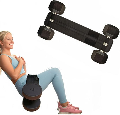 Hip Thrust Belt with Barbell Pad, Adjustable Weight Lifting Belt for Squats, Glute Bridge & Lower Body Workouts, Thick Foam Cushion for Hip Protection, Portable Gym Fitness Support Belt