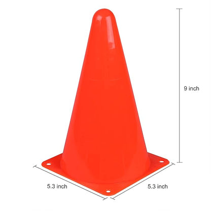 CARTMAN Plastic Training Cones (Set of 12/24 Pack 9" or 12/24 Pack 7" or 12/24 Pack Disc Cone) Agility Soccer Cones, Indoor Outdoor and Festive Events Field Marker Agility Cones