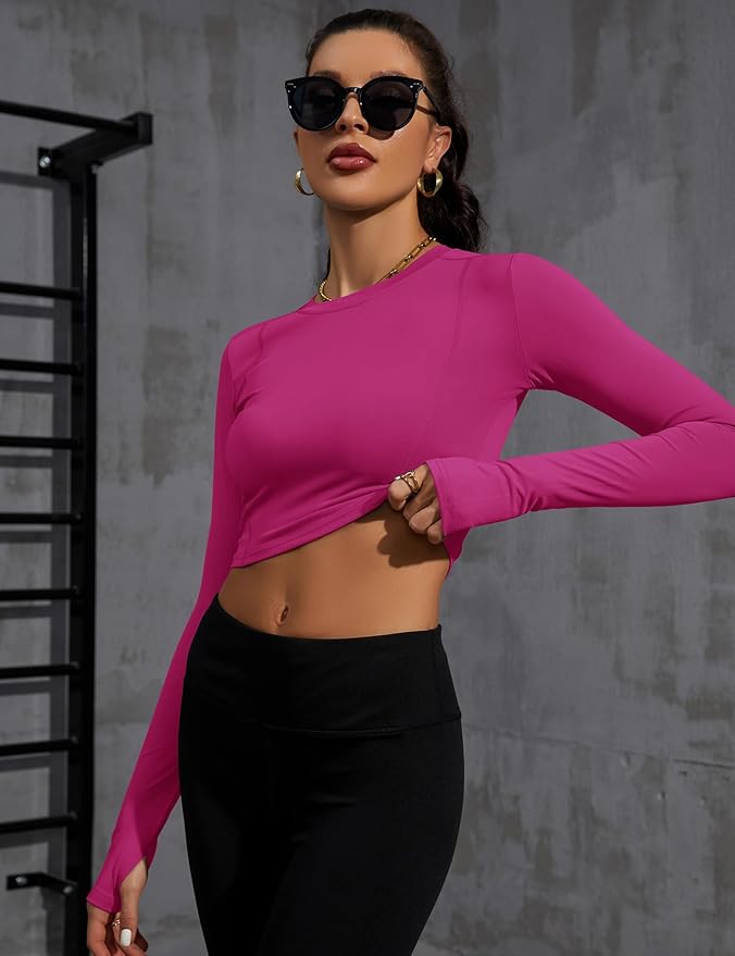 Loovoo Women Workout Shirts 1/2/3 Pack Athletic Compression Tee Dry Fit Yoga Gym Basic Tops