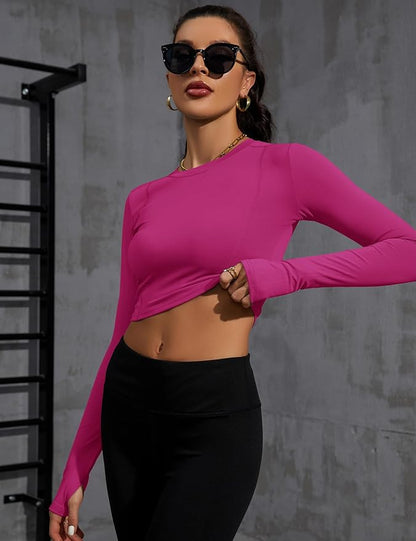 Loovoo Women Workout Shirts 1/2/3 Pack Athletic Compression Tee Dry Fit Yoga Gym Basic Tops