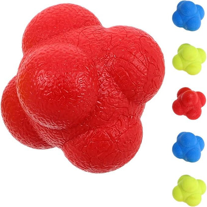 UPKOCH 6pcs Hexagon Reaction Ball Set for Hand Eye Coordination and Agility Reflex Training, 5.5cm Sturdy Bounce Assist Balls in Red, Yellow, and Blue for and Adults Fitness Sports