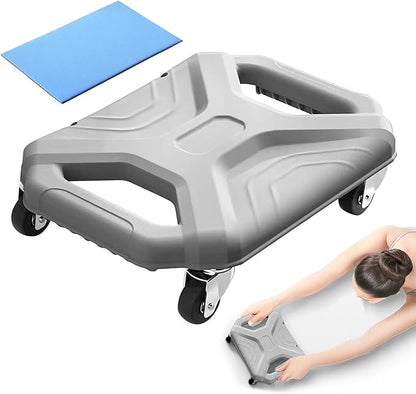 Gray Ab Roller Wheel, Core Trainer Ab Wheel With Knee Pad, Fitness Silent Gliding Disc For Home Gym