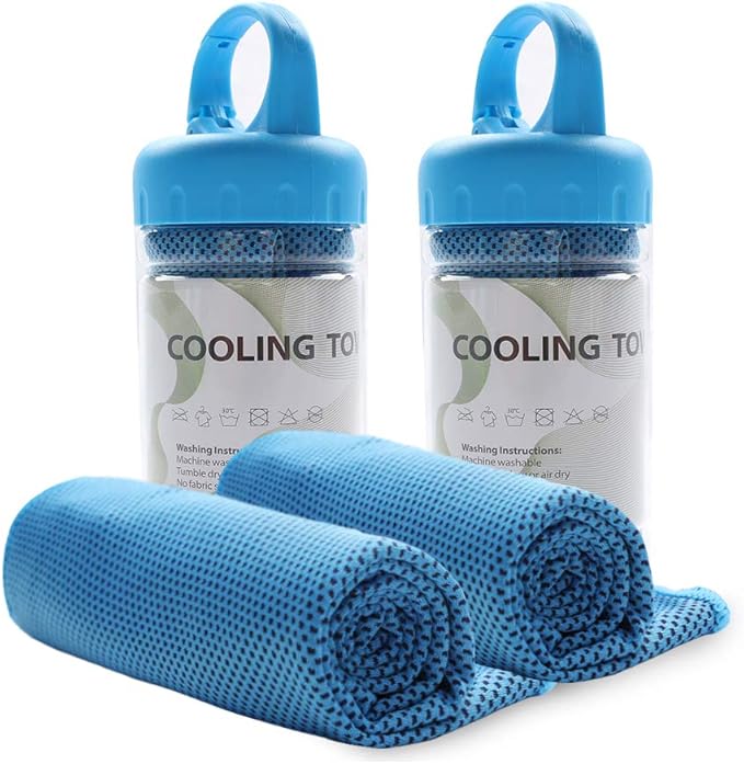 Cooling Towel 2 Pack Microfiber Sports Sweat Towel for Golf Workout Swimming Gym Yoga Travel Camping Fitness 40"x12"