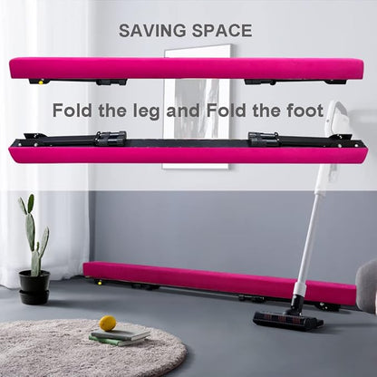 6ft Ultrasimple Adjustable&Foldable Balance Beam,High-Low Floor Beam Suede Gymnastics Equipment,No Tool Require, Gymnastics Beam for Training&Professional HomeTraining