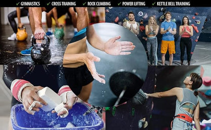 Bear KompleX - Gym Chalk Blocks - Pure Magnesium Carbonate Chalk for Weightlifting, Rock Climbing, Gymnastics, and Workout - Non Slip Grip for Hands, No Blisters and Tears - (8 pcs, 56g)