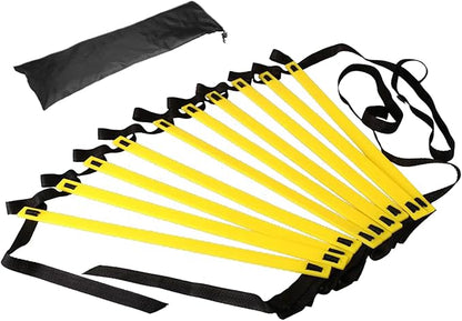 Speed Ladder - Agility Lader, Training Rope | Soccer, Tennis, Badminton Sports Laddr for Quick Footwork with Storage Bag, Easy Set-up Workout Gear for Players, Kids, Adults, Coaches Professional Fit