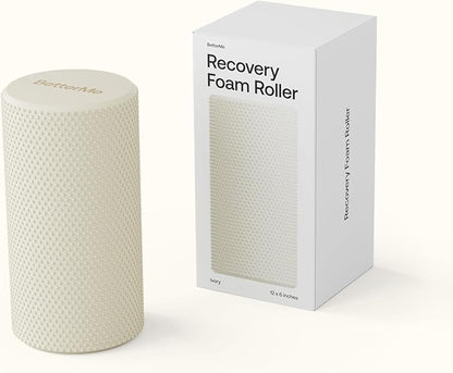 BetterMe Foam Roller for Muscle Recovery – High Density Exercise Roller for Back &Legs – Deep Tissue Massage Roller for Tension, Relief & Stretching (Ivory)