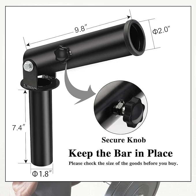 Deadlift Jack Barbell Stand with T Bar Row Landmine (Fit 2 inch Olympic Weight Plates) Set, Carbon Steel Made, Home Gym