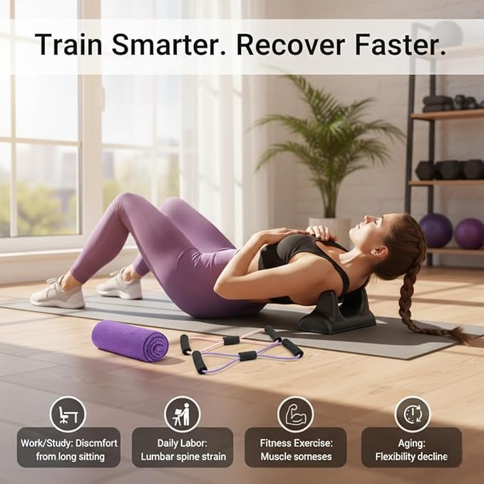 Psoas Release Tool Massager with Towel and Resistance Bands, Deep Tissue Hip Massager Flexor Stretcher, Psoas Muscle Release Tool, Quick Recovery and Trigger Point Massager for Pain Relief
