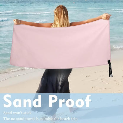 Microfiber Travel Towel, Soft Lightweight Quick Dry Towel, Super Absorbent Compact Travel & Sports & Beach Towels for Camping, Backpack, Gym, Swimming, Yoga, Hiking (S:16"×32" -Pink)