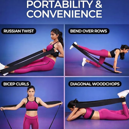 76 Inch Fabric Resistance Band - Extra Long Heavy Duty Exercise Loop for Full Body Stretching, Pull Up Assist & Yoga - Non-Slip Durable Cloth Workout Band for Men & Women, Home Fitness & Mobility