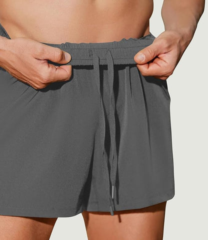 PINSPARK Men's Workout Shorts 5" Lightweight Running Shorts Quick Dry Athletic Gym Shorts with Zip Pocket Towel Loop
