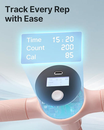 YOTTOY Smart Foot Pedal Puller with Digital Counter, Pedal Puller Resistance Band System with Handles for Full Body Stretching Yoga Home Workout