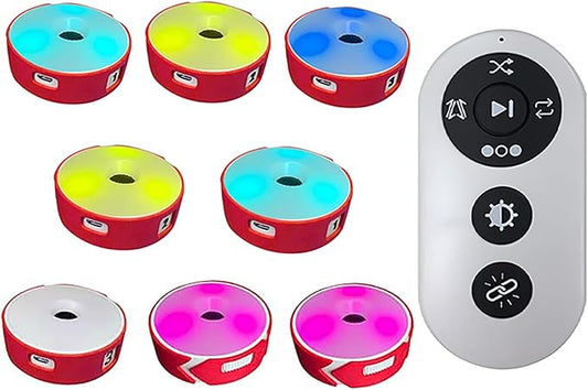 Reaction Training Light, Speed Agile Reaction Lamp, Last 10 Hours, 10cm Height Sensing Distance, 4 Light Color, 4 Mode, for Physical Training, Hand-Eye Coordination Training(A Set of 8 Lamps)