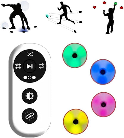 Reaction Training Platform, Flash Reflex Training Light Agile Fitness Light Improve Speed, Agility and Reaction time for Sports and Fitness,4 Modes with Remote Control(4)