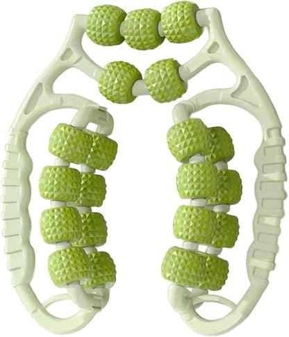 Massage Roller 21 Wheels Portable Workout Leg Massage Tool for Sports, Green