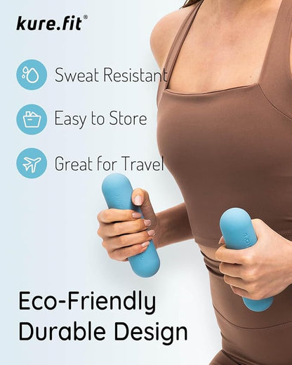 Hand Weight Bars for Women (2.2 LB) | Resistance Booty Bands | Pilates, Yoga, Dance, Aerobics, Running, Cardio, Gym, Strength Training | Non-Slip | Portable Dumbbells | Women & Men