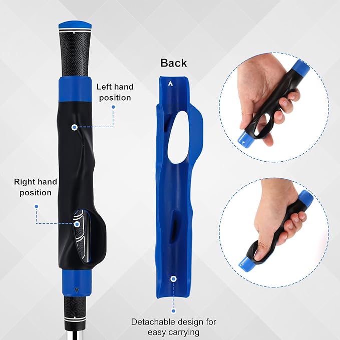Golf Club Grip Trainer, Right Hand Lightweight Swing Trainer Golf Training Aid with Anti-Slip Wrist Support Accessories for Correct Hand Position & Grasp