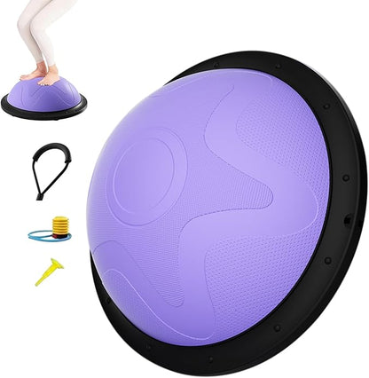 Half Exercise Ball Trainer, With Full Body Engagement, 46x19cm, Balance Training Ball, Half Core Exercise Equipment, Anti-Burst Material, For Men Women Family Home Yoga Studio Gym Workout