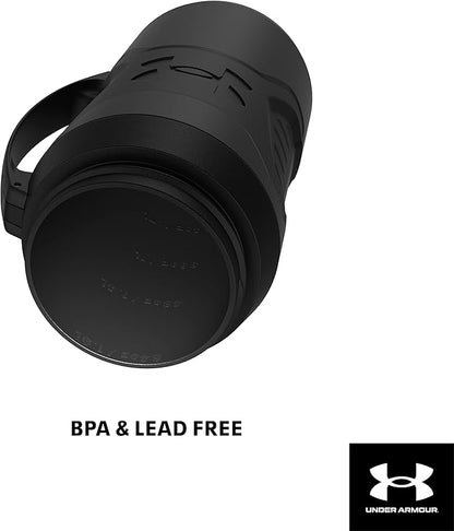 Under Armour Half Gallon Water Bottle Insulated, 64oz Insulated Water Bottle with Handle, Fence Hook, Leak Resistant, for Baseball, Football & More, Jet Grey/Black